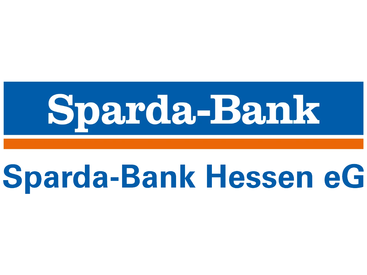 Sparda-Bank Logo mit blauer und oranger Schrift
